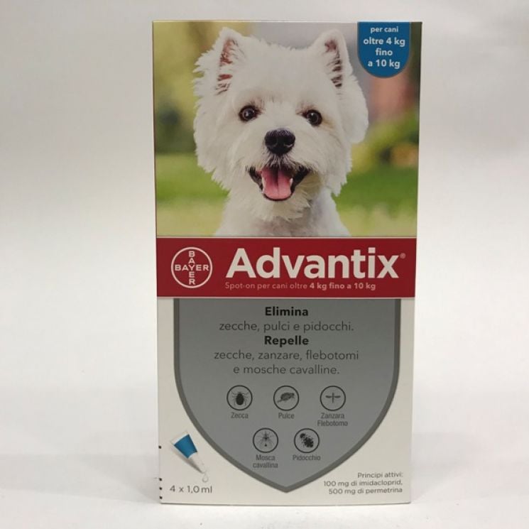 Advantix Spot On Per Cani Oltre 4Kg Fino a 10kg 4 Pipette